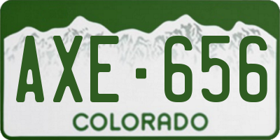 CO license plate AXE656
