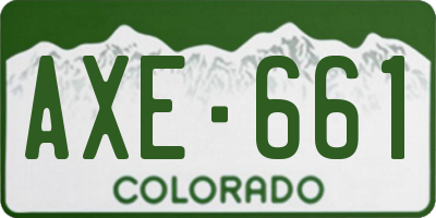 CO license plate AXE661