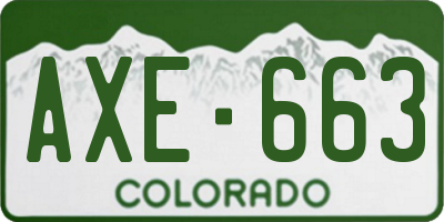 CO license plate AXE663