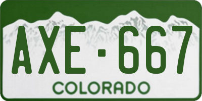 CO license plate AXE667