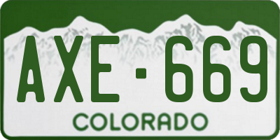 CO license plate AXE669