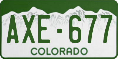 CO license plate AXE677