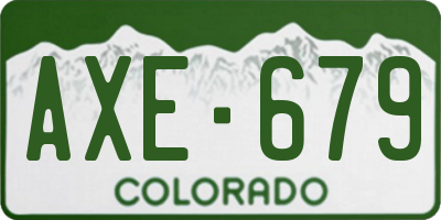 CO license plate AXE679