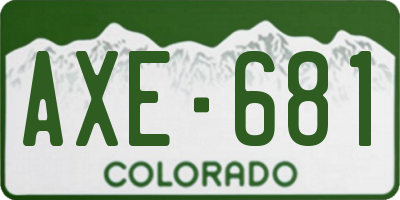 CO license plate AXE681