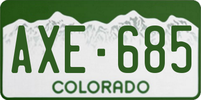 CO license plate AXE685