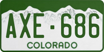 CO license plate AXE686