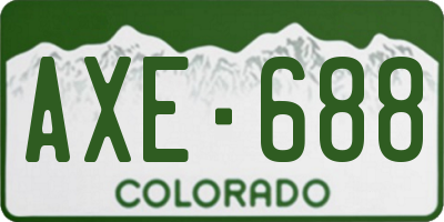 CO license plate AXE688