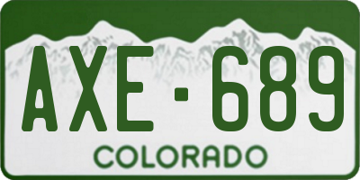 CO license plate AXE689