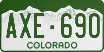 CO license plate AXE690