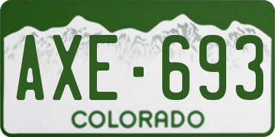 CO license plate AXE693