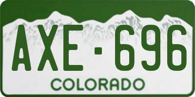 CO license plate AXE696