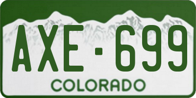 CO license plate AXE699