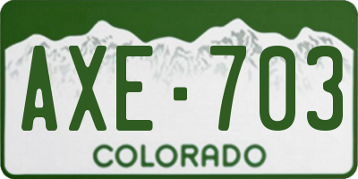 CO license plate AXE703