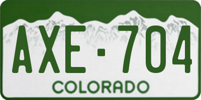 CO license plate AXE704