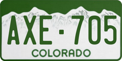 CO license plate AXE705
