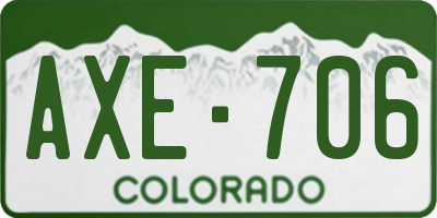 CO license plate AXE706