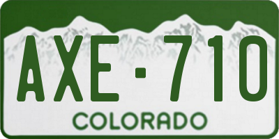 CO license plate AXE710