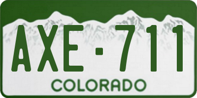 CO license plate AXE711