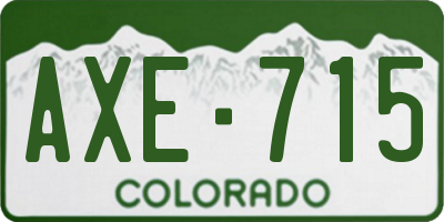 CO license plate AXE715