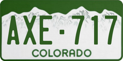 CO license plate AXE717
