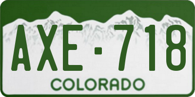 CO license plate AXE718
