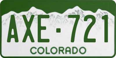 CO license plate AXE721