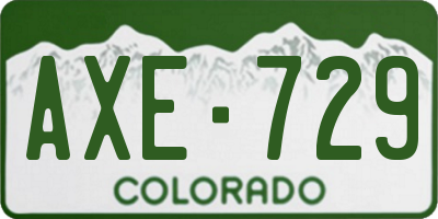 CO license plate AXE729