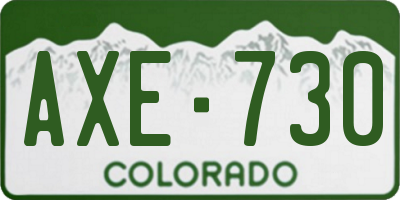 CO license plate AXE730