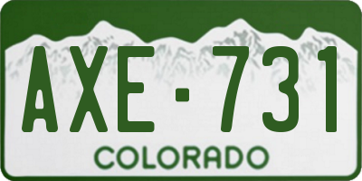 CO license plate AXE731