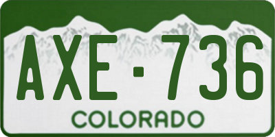 CO license plate AXE736