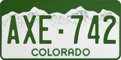 CO license plate AXE742