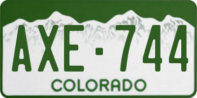 CO license plate AXE744
