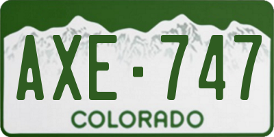 CO license plate AXE747