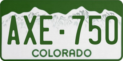 CO license plate AXE750