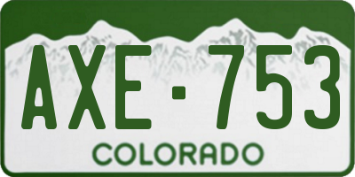 CO license plate AXE753