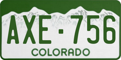 CO license plate AXE756