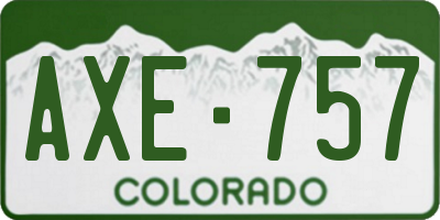 CO license plate AXE757