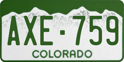 CO license plate AXE759