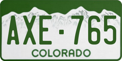 CO license plate AXE765