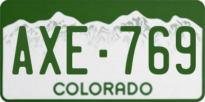 CO license plate AXE769