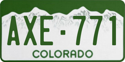 CO license plate AXE771