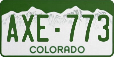 CO license plate AXE773
