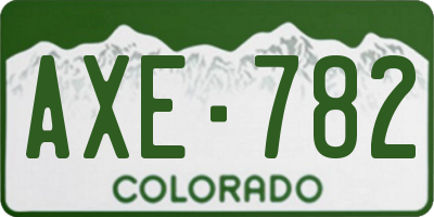 CO license plate AXE782