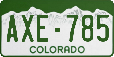 CO license plate AXE785