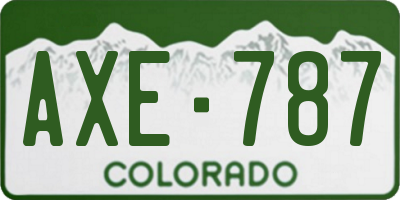 CO license plate AXE787