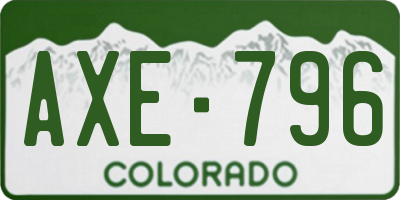 CO license plate AXE796