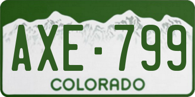 CO license plate AXE799