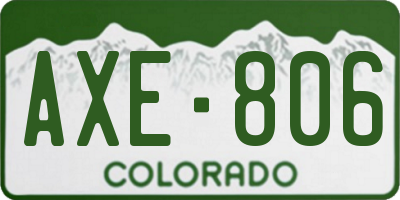 CO license plate AXE806