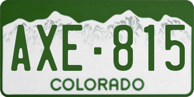 CO license plate AXE815