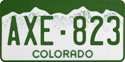 CO license plate AXE823